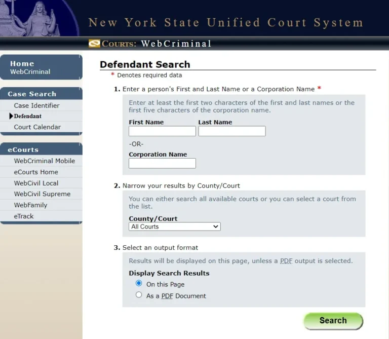 Webcrims Defendant Search